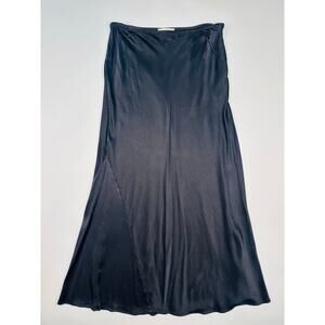Dissh Charli Black Satin Maxi Skirt Bias Cut Size 10